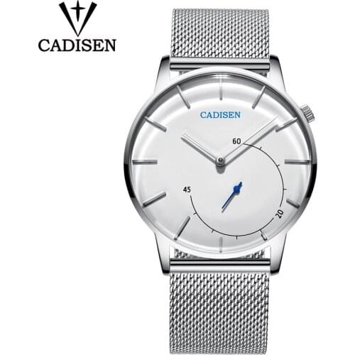 CADISEN Quartz Watch Men Brand Military WristWatches Men Full Steel Famous Business Men Watch Clock Waterproof Relogio Masculino