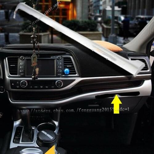 For Toyota Highlander 2015 2016 2017 ABS Chrome Center console Decorative strips 1pcs