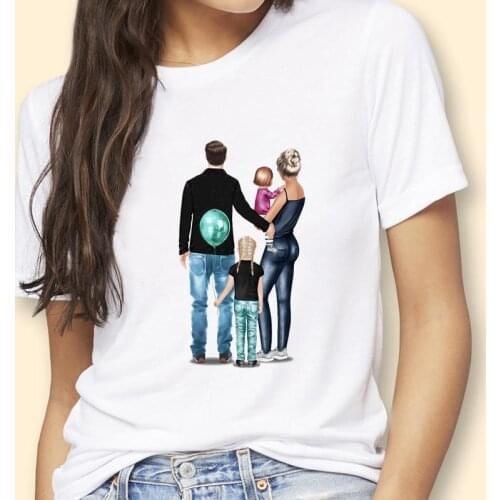 Women Sweet Lovely Family Mother Mom Mama Short Sleeve 90s Graphic Tshirt T-Shirt Lady Cartoon Female Tops Tees Print Clothes