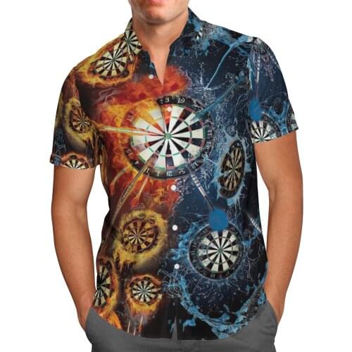 Darts 3D Print Beach Hawaiian 2021 Summer Shirt Short Sleeve Shirt Streetwear Oversized 5XL Camisa Social Chemise Homme