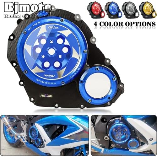 GSXR 750 CNC Racing Clear Clutch Cover & Spring Retainer R For SUZUKI GSXR600 GSXR750 2006-2020 Motorcycle Clutch Pressure Plate