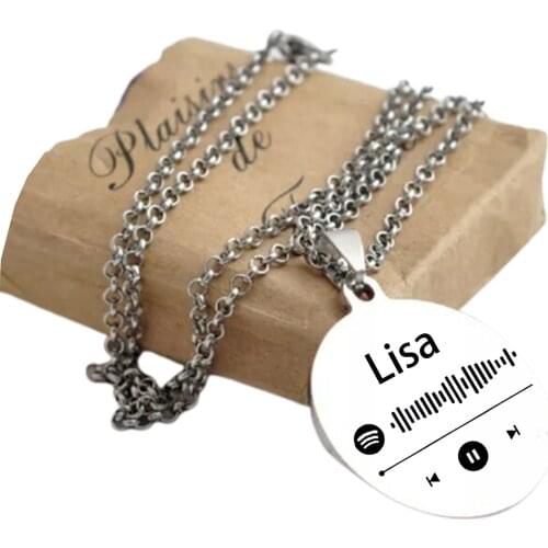 Custom Music Spotify Scan Code Necklace Women Men Personalized Song Code Charm Jewelry Necklaces Fashion Gift For Couple Friends