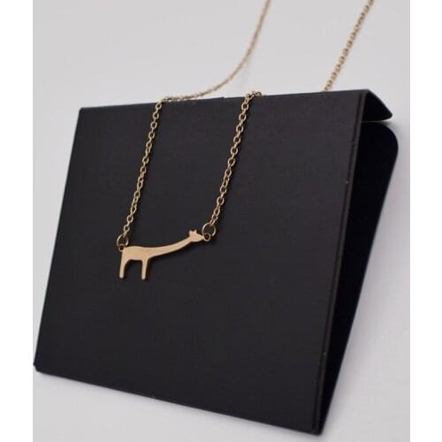 Korean version of personality creative simple titanium giraffe necklace clavicular chain cute animal accessories