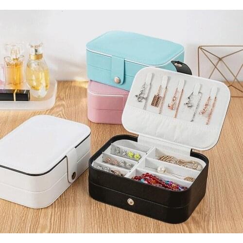 Jewelry Box For Rings Earring Women Travel Jewelry Organizer With Mirror Soft Velvet Jewellery Case Exquisite Necklaces Boxes