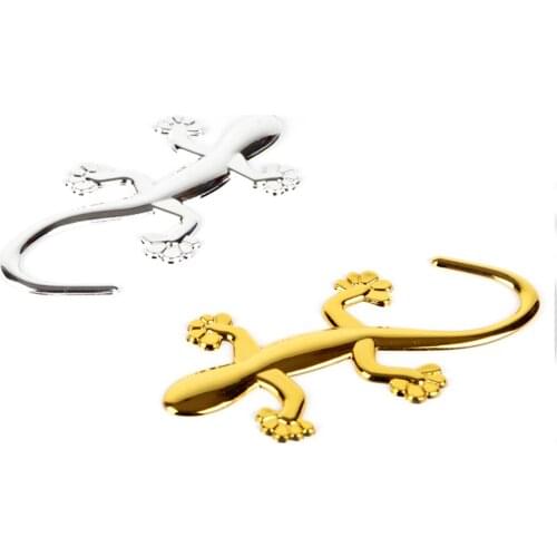 Cool 3D Metal Gecko Lizard Quattero Car Motorcycle Sticker applique Truck Label Emblem Badge Car Styling Decoration Accessories