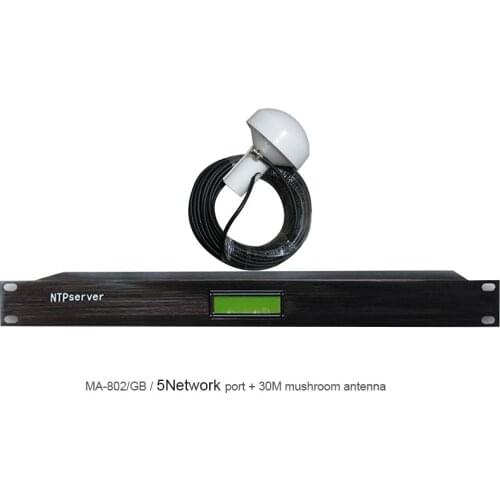 MA-802/GB NTP Server Network Time Server w/ 1/2 /3/ 4/5/6/ 7/ 8 Ethernet Ports 30M/98.4FT Marshroom Antenna Cable For GPS Beidou