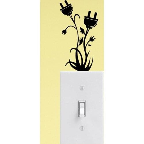 Cute socket Decal Removable Vinyl Mural Poster Living Room Bedroom Decal Creative Stickers