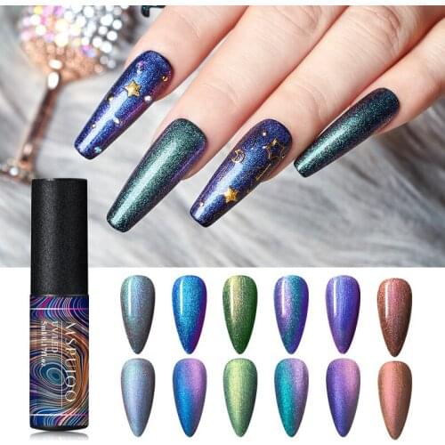 MSRUIOO 5ml Chameleon Holographic Gel Polish Starry Sparkle Glitter Soak Off UV Gel Varnish Nail Art Lacquer Manicure Design