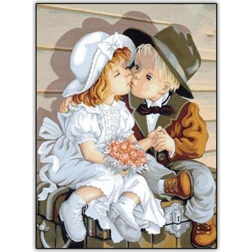 Cartoon 5d DIY Diamond Painting Full Drill Square Round Diamond Paint Mosaic Embroidery Children Kiss Picture Art Cross Stitch