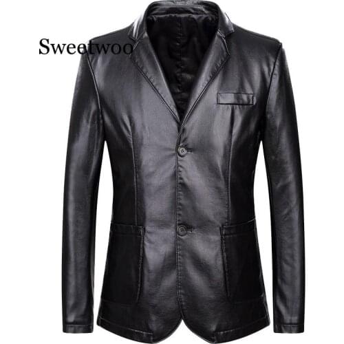 8XL 6XL 5XL 4XL Brand Leather Jacket Men Autumn Winter Casual Mens Slim PU Jackets Solid Clothes Elastic Motorcycle Outerwear