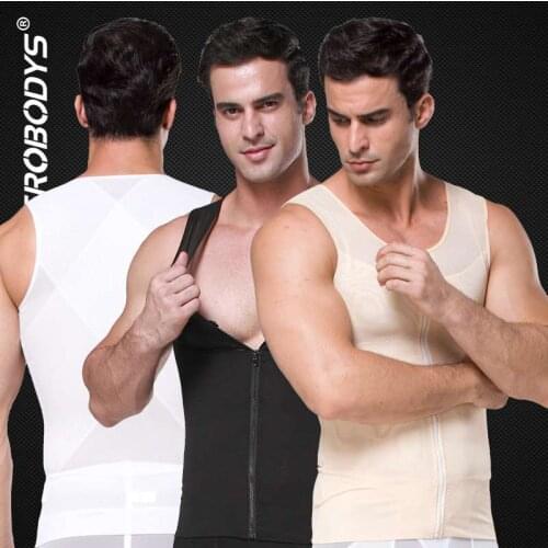 388 ZEROBODYS mens corset zipper body abdomen mesh vest corset three-color slimming tummy control body shapers