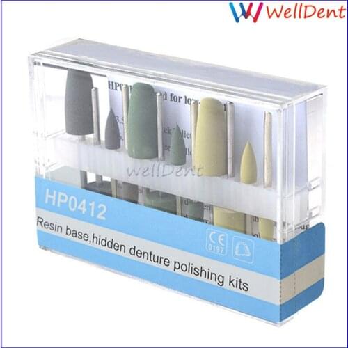 Dental Hp0412 Denture Polishing Kits Polishing Burs Kits Oral Hygiene Resin Base Hidden For Low Speed Handpiece Teeth Whitening