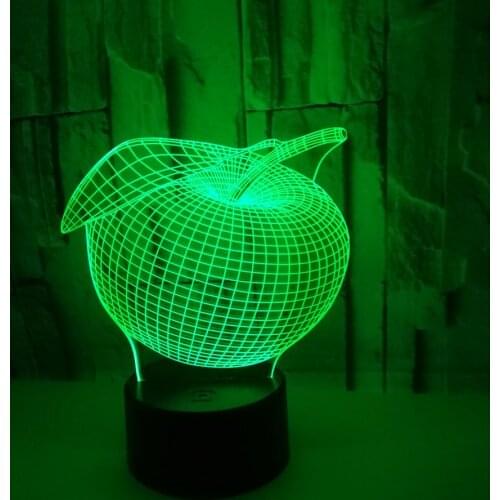 Nighdn Apple Table Lamp 7color changing Led Illusion Night Light for Baby Bedroom Gifts for Kids Holiday Christmas Home Decor
