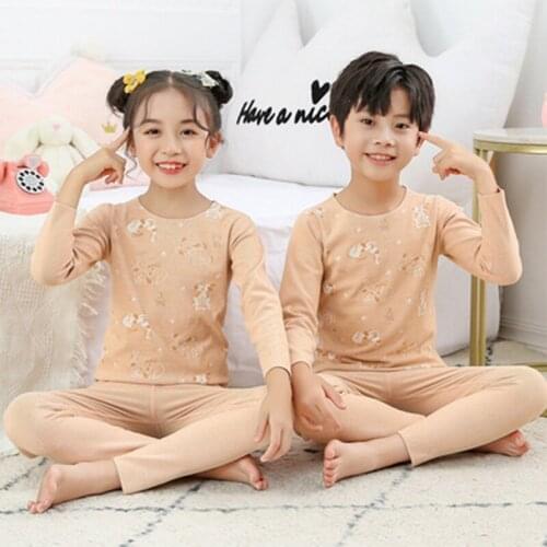 Kids Boys Pajamas Sets Toddler Girls Clothes Children Pyjamas Sleepwear Thermal Underwear Set For Teenages Baby Homewear 2-13Yrs