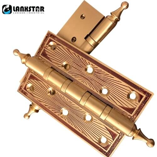 Flat Open Door Pure Brass Mute Bearing Design European Style Hinge Anti-rusty 5inch Size 4mm Thickening Door Hinges