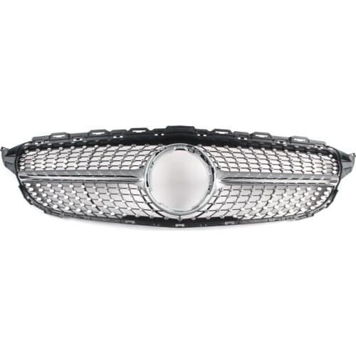 Diamond Style Front Grille Grill For Mercedes-Ben C-Class W205 C200 C250 C300 C350 2019 ABS Plastic Car Accessories