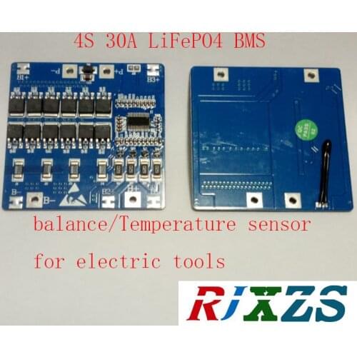 4S 30A LiFePO4 BMS/PCM battery protection board for electric tools 18650 Battery Cell w/ Balance w/temperature sensor