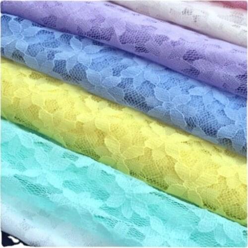 Stretch Lace Plum blossom Mesh fabric For Dress yarn Short Skirt Bjd Shawl Scarf