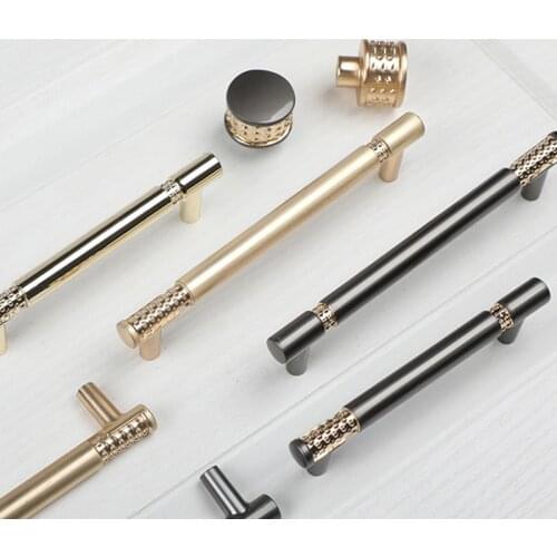 Nordic Luxury Kitchen Wine Cabinet Door Handle Modern Wardrobe Drawer Single Hole Knob Gold Furniture Decoration Handle