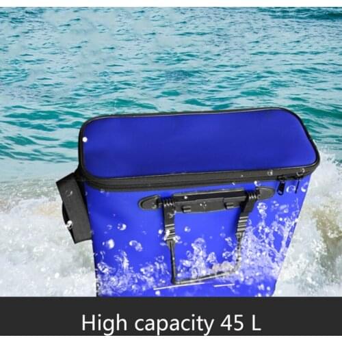 COLLAPSIBLE LIVE FISH WATER CONTAINER EVA FISHING WATER BUCKET FOLDING FISHING WATER TANK WITH BELT FOR CAMPING HIKING FISHING