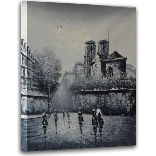 Modern home decor hand-painted oil paintings restoring ancient ways of city street landscape art DM15062721