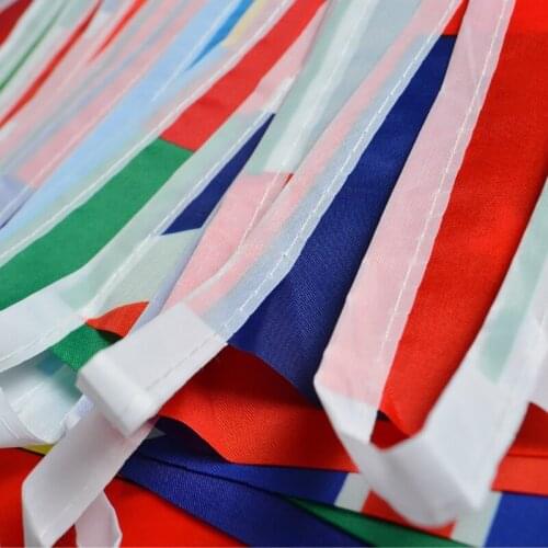 String Outdoor Hanging National Flag Country Team Polyester Football Flags Garden Party Decor for Football Match Soccer Supply