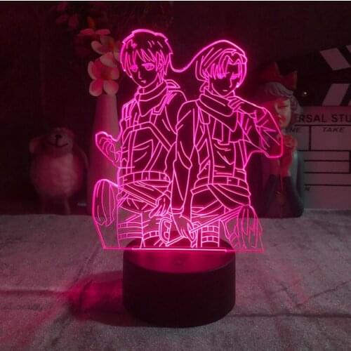 Anime Night Light LED For Children Rivaille Ackerman Figure 3D Lamp Attack on Titan Birthday Party Kids Gift Nightlight Acrylic