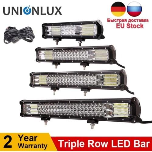15''18''20''23''26''28'' 216W 252W 288W 324W Tri-Row LED Light Bar Combo Work Lights for Offroad 4WD 4x4 Driving Camper Trailer