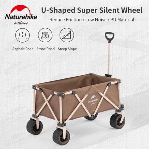 Naturehike 140L Portable Trolley 4-Way Foldable Shopping Cart 600D Oxford Cloth Camp Outing Sundry Storage Tool Car 98x55x73cm