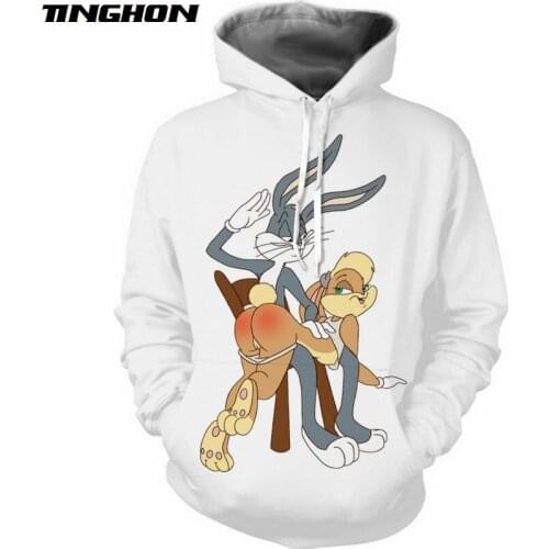 Fashion Sweatshirt Men/Women Cartoon hoodies Funny Bugs Bunny Print 3d Long sleeve Sweatshirts Plus Size XS 6XL 7XL