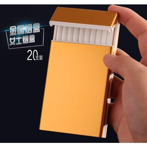 20 Capacity Ultra-thin Aluminum Alloy Automatically Cover Men/Womens Fine Cigarette Case