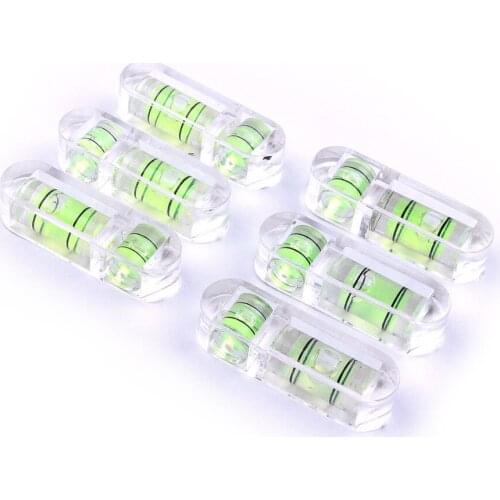 Top Accuracy 6Pcs Size 29.5*8.8*7.3mm Bubble Level T-type Acrylic Spirit Level Bubble for Angle Measuring Instrument Tools
