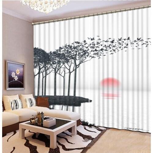 Blackout curtain Scenery Beauty Digital Photo Printing Blackout 3D Curtains for Living Room Bedding Room Hotel