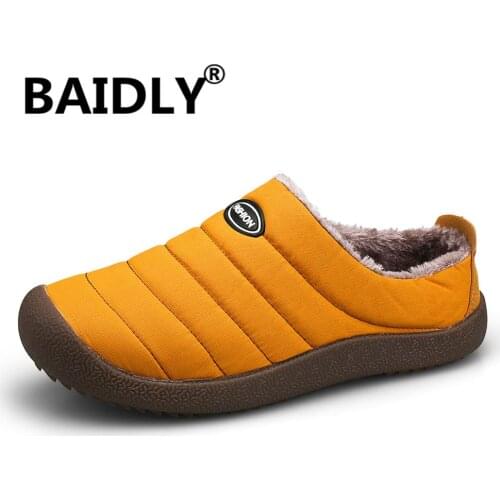 Indoor Outdoor Winter Slippers Men Anti-skid Velvet Plush Room Slippers Women Fashion Warm Bedroom Slides for Cold Weather