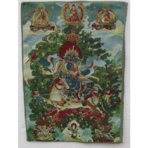 Golden silk embroidery thangka exorcism guanyin Buddha in Tibet and Nepal
