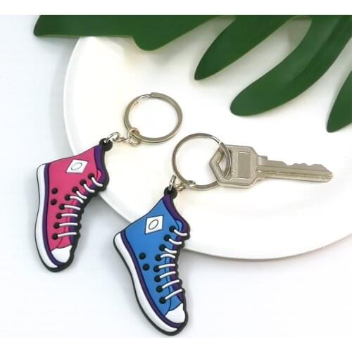 1pcs Pvc Cute Cartoon Key Chain Sports Shoes Key Ring Accessories Key Holder Kids Toy Gifts for Kid Fashion Jewelry