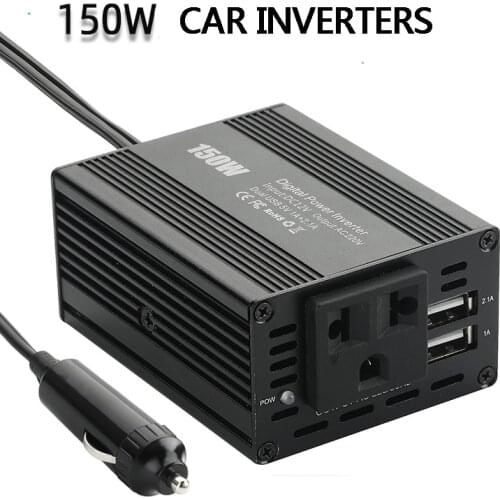 150W Car Inverters 150W Car Power Inverter DC 12V to 220V 110V AC Outlet Converter 3.1A Dual USB Car Charger Adapter