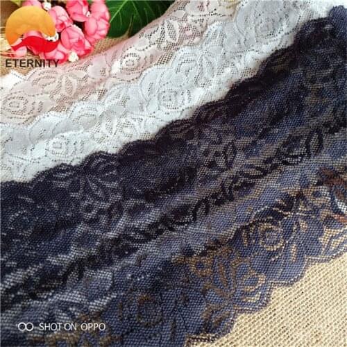 18-116.5 E1035 New Arrival 3Yards Black White Lace Fabric DIY Crafts Sewing Suppies Decoration Accessories For Garments Elastic