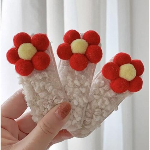 2Pcs/Lot Lovely Girls Hairpin Colorful Red Flower Hair Clip Cute Kids Clips Baby Hair Ornament