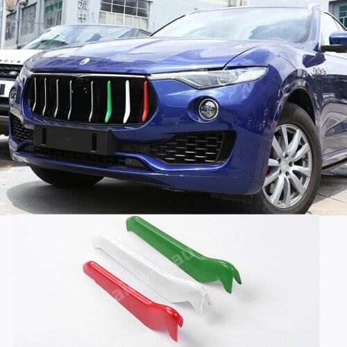 3pcs For Maserati Levante 2017-2020 New 3-Color ABS Front bumper Grille Grill Insert Trims Clip Car accessories