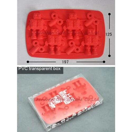 50pcs Popsicle Molds Silicone Ice Tray Jelly Ice Cube Candy Robot Maker Molds For Ice Cream Random Color 20cm x12.5cm x1.8cm