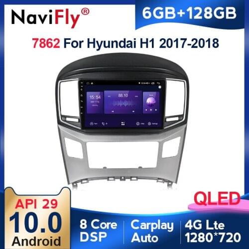 6G + 128G QLED 4G LTE WIFI Carplay Android 10 For Hyundai H1 2017 2018 Car Radio Audio Multimedia Video Player Navigation GPS BT