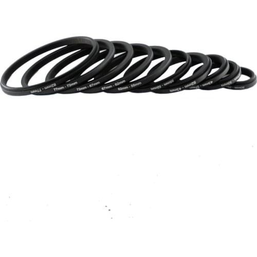 7pcs/set Aluminum ring 77-72-67-62-58-55-52-49 mm Metal Step down Rings Lens Adapter Filter Set 77-49mm