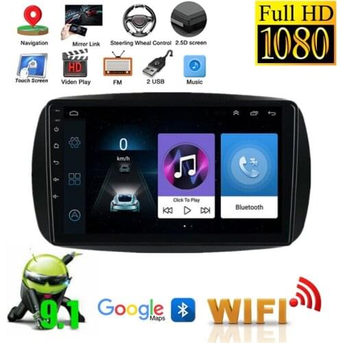 Pcmos 9'' Android 9.1 Car Stereo Head Unit Radio GPS Navi For Smart Fortwo 2015-2020 Car Electronics Radios Chromium Styling