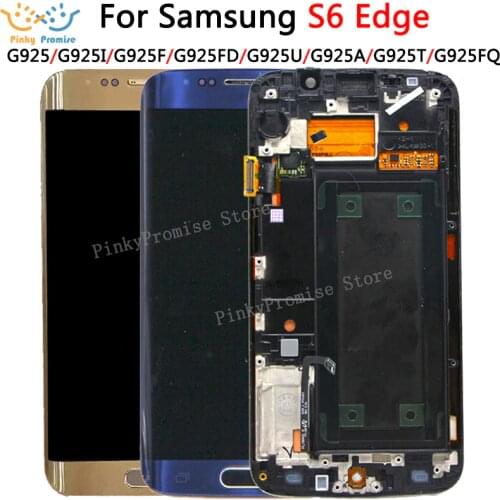 100% Tested 5.1'' SUPER AMOLED Display for SAMSUNG Galaxy S6 edge LCD G925 G925I G925F Touch Screen Digitizer with frame