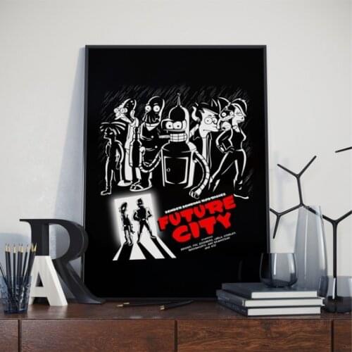 Asr Future City - Futurama - Sin City-Satin Fabric Poster wall graphics gráficos de parede настенная графика