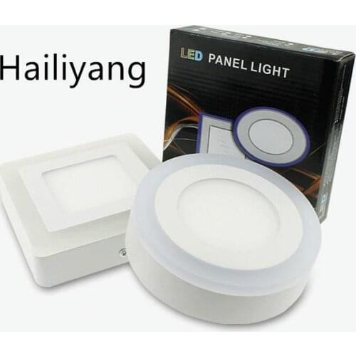 Free shipping 6W 9W 18W 24W Round and Square Surface changeable color Led Panel Light
