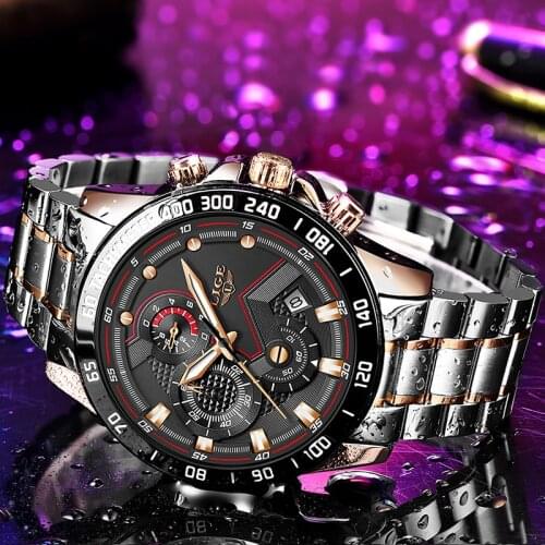 2020 LIGE Watches Men Waterproof date Clock Fashion Business Stainless Steel Luminous Watches Men Casual Sport Relogio Masculino