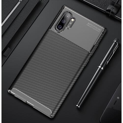 For Samsung Galaxy Note 10 Pro Case Carbon Fiber Shockproof Soft Silicone TPU Armor Cover Case For Samsung Galaxy Note 10 Plus