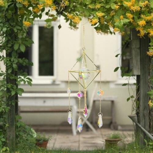 Durable Faux Crystal Pendant Nice-looking Decorative Stable Suncatcher Rainbow Ball Prism Pendant Hanging Decoration for Home